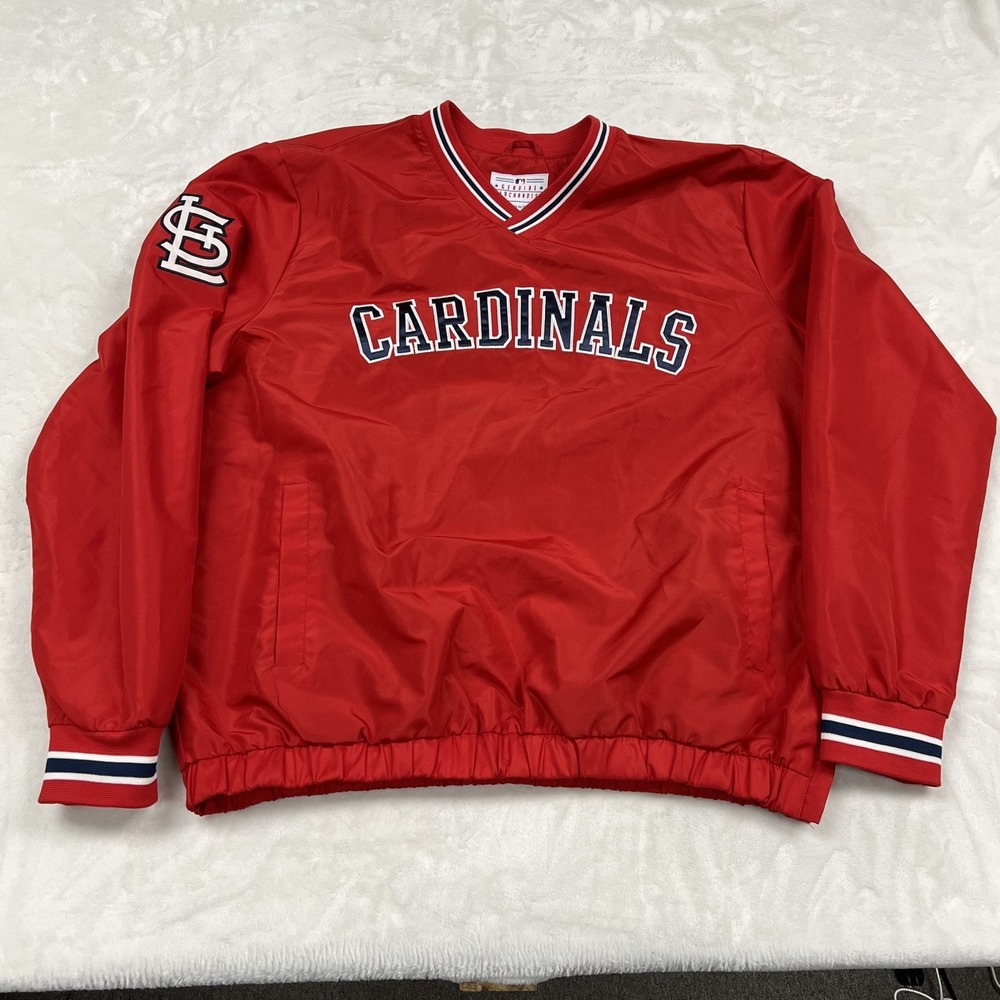 G-III Sports Pullover Windbreaker Mens XL Red St. Louis Cardinals MLB V-Neck